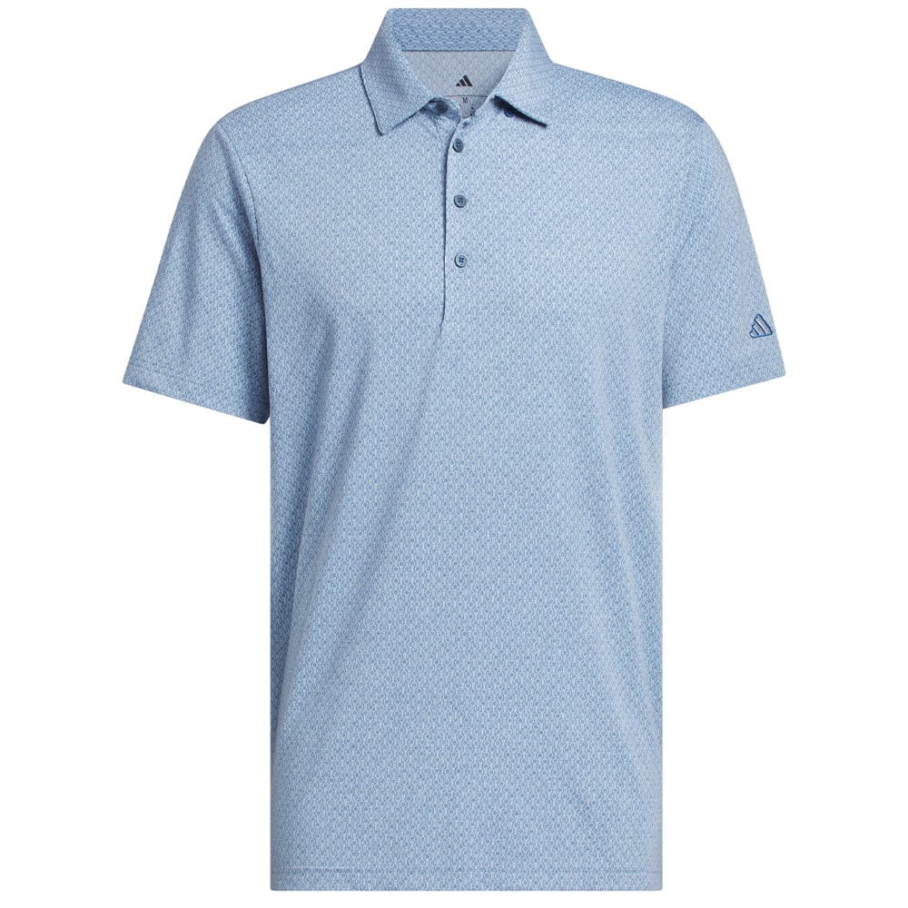 adidas Ultimate365+ Go-To Print Polo Shirt - Dusky Petrol/Crystal Sky - Image 3