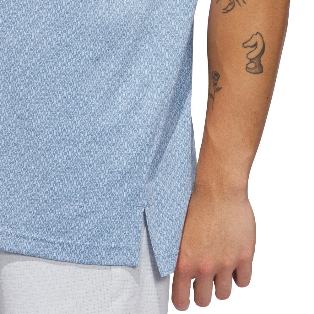 adidas Ultimate365+ Go-To Print Polo Shirt - Dusky Petrol/Crystal Sky - Image 5