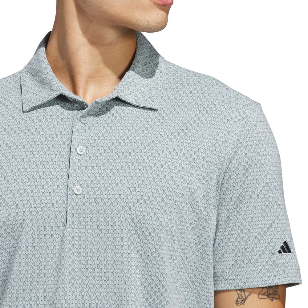 adidas Ultimate365+ Go-To Print Polo Shirt - Wonder Sage/Collegiate Navy - Image 5