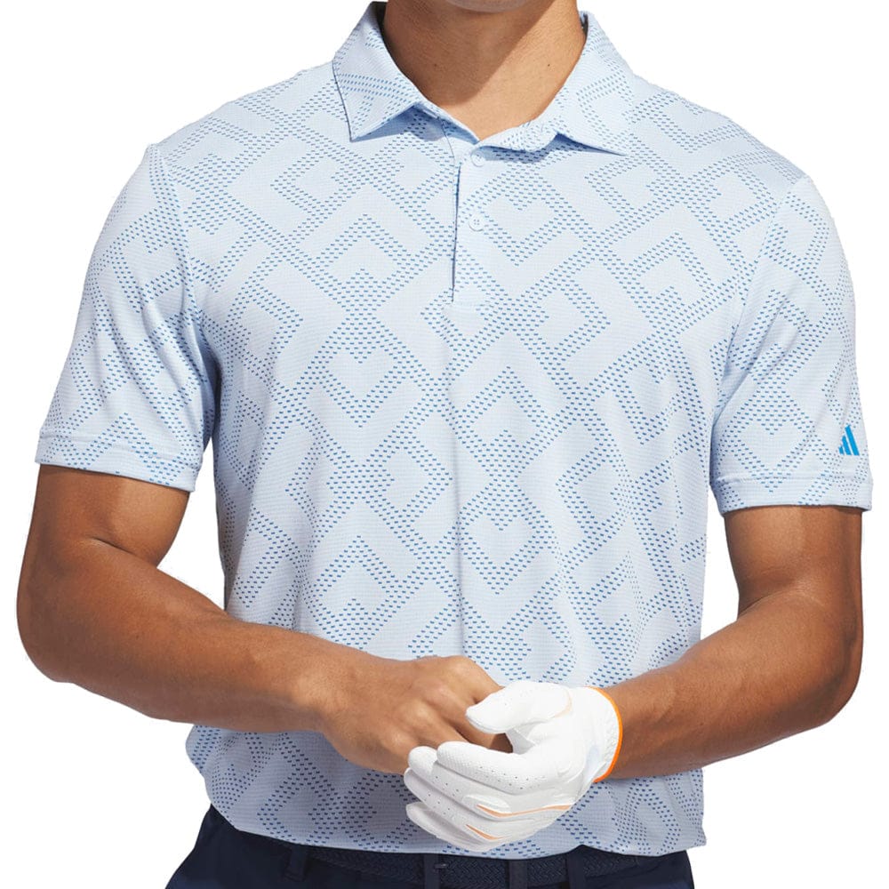 adidas Ultimate365 Jacquard Polo Shirt - Crystal Sky/Lucid Ray Blue - Image 5
