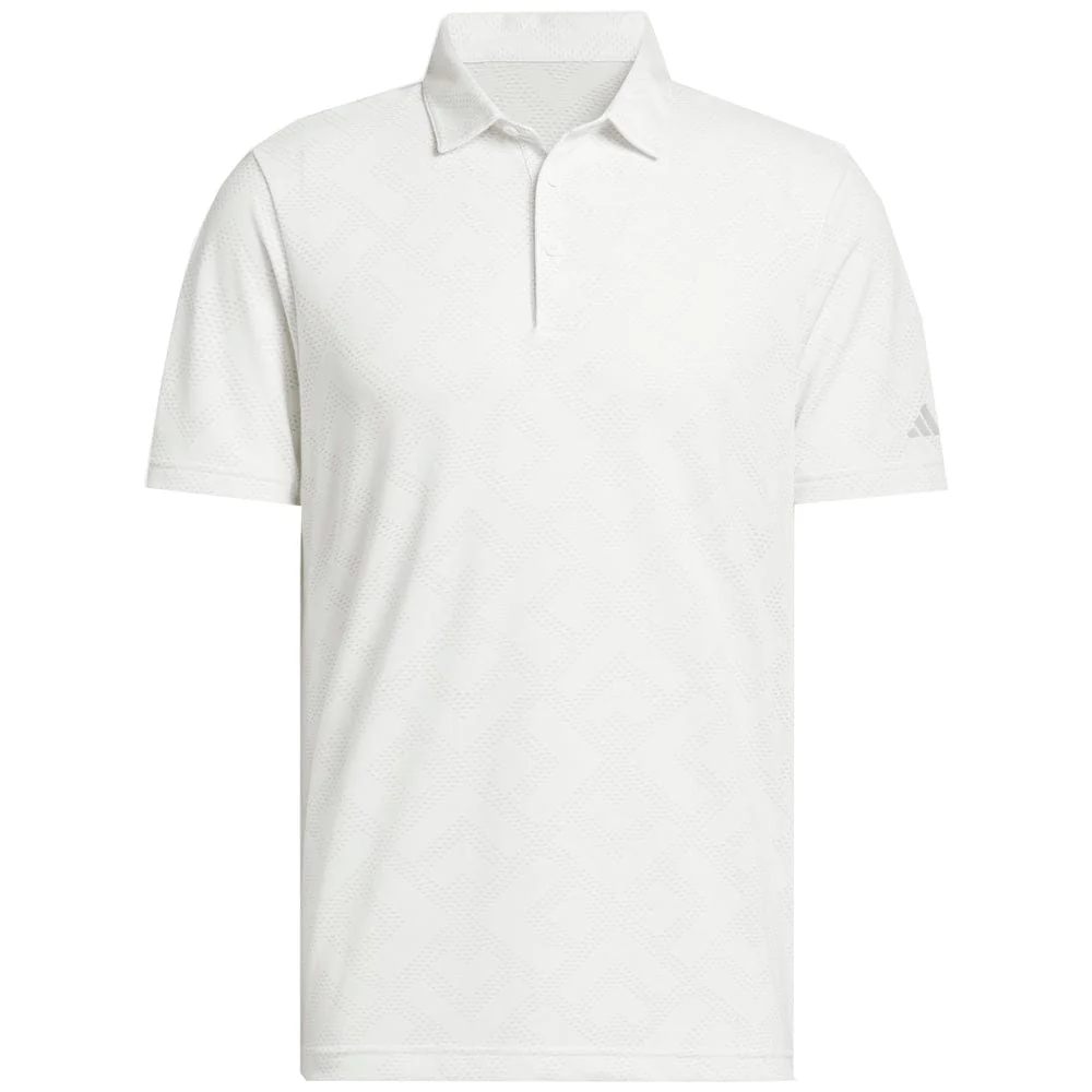 adidas Ultimate365 Jacquard Polo Shirt - White/Grey Two - Image 3