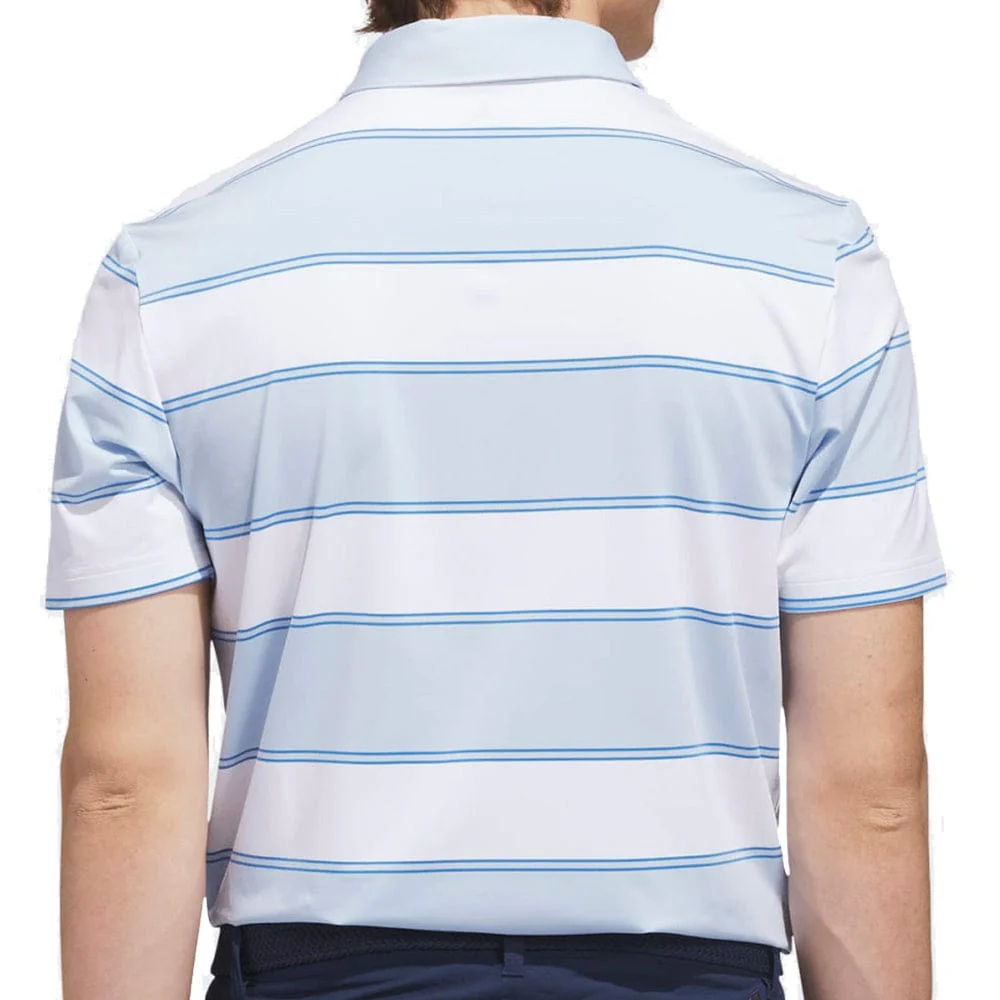 adidas Ultimate365+ Jumbo Stripe Climacool Polo Shirt - Crystal Sky/White - Image 2