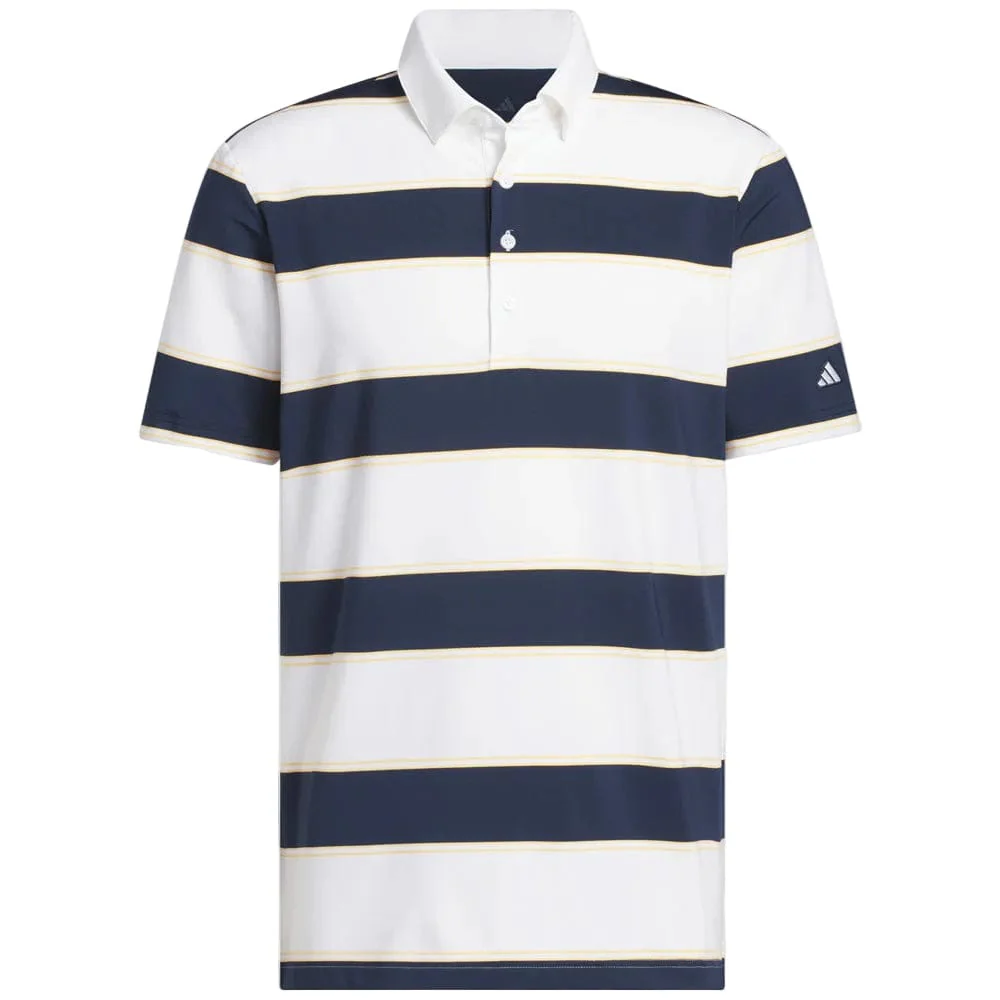 adidas Ultimate365+ Jumbo Stripe Climacool Polo Shirt - White/Collegiate Navy - Image 3