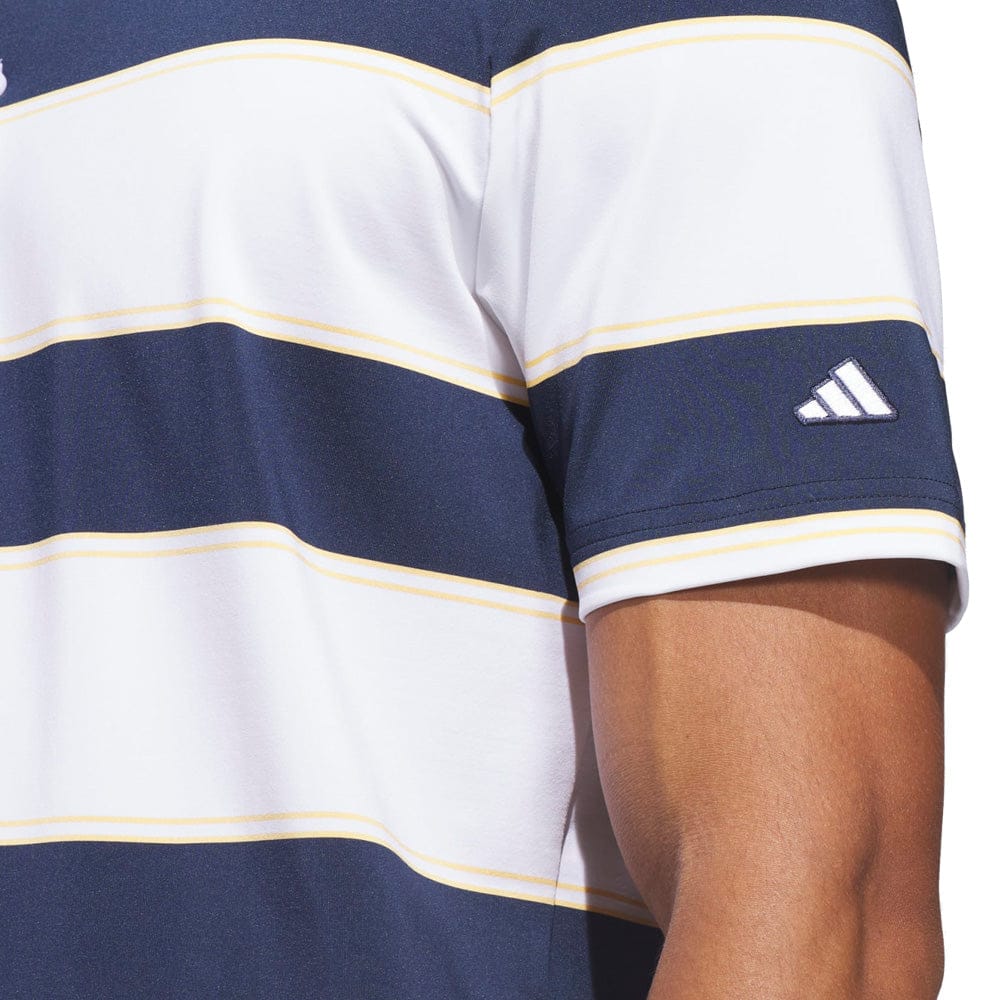 adidas Ultimate365+ Jumbo Stripe Climacool Polo Shirt - White/Collegiate Navy - Image 6