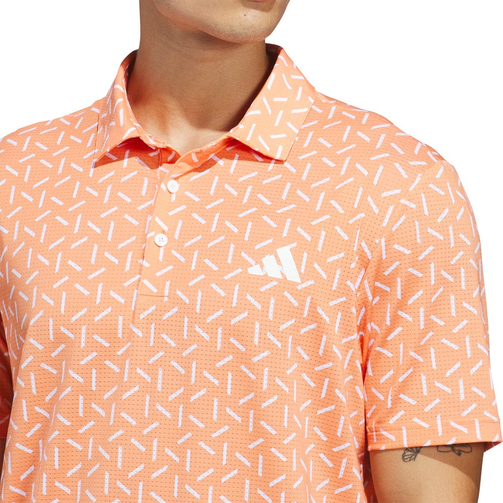 adidas Ultimate365 Mesh Print Climacool Polo - Dusky Orange - Image 2