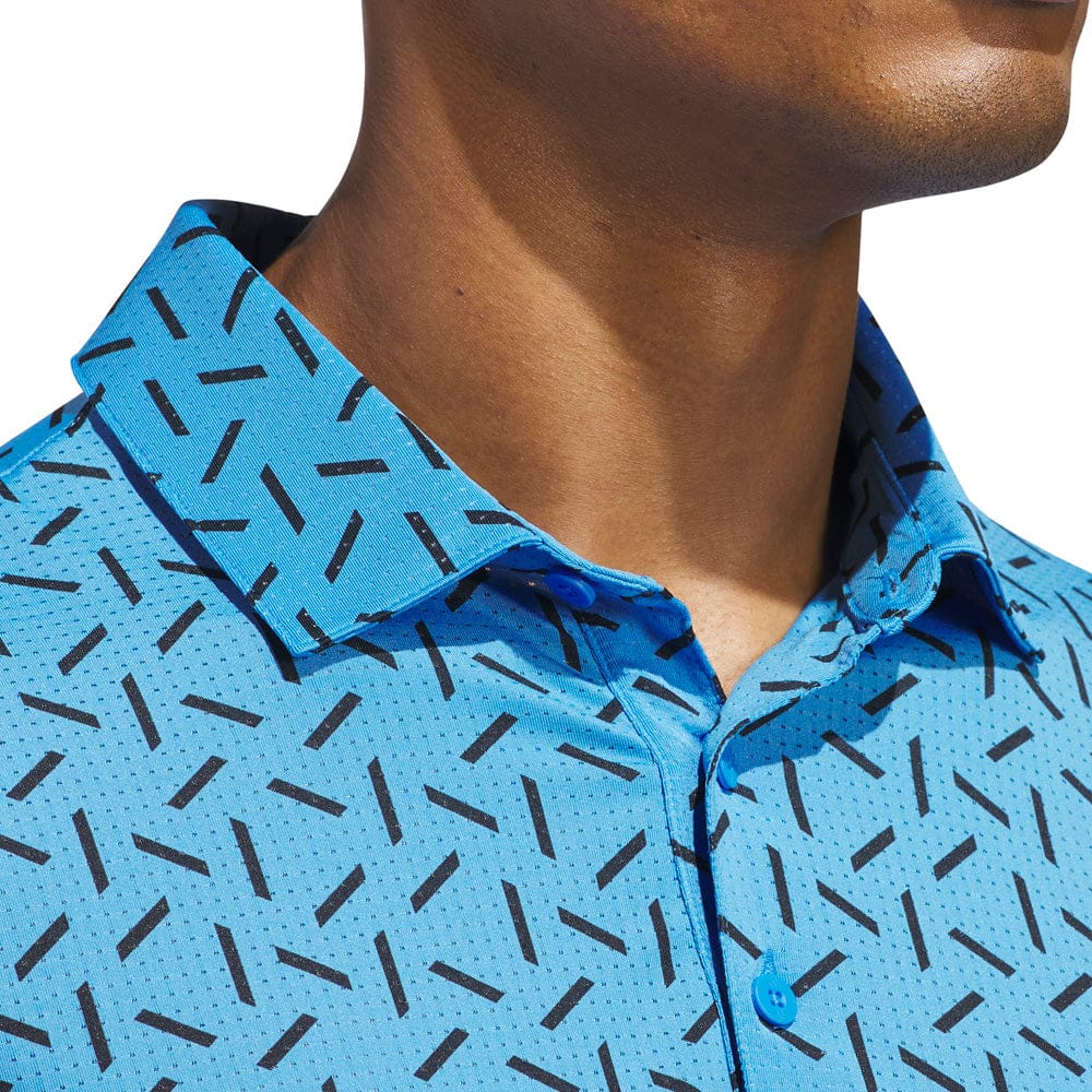 adidas Ultimate365 Mesh Print Climacool Polo - Lucid Ray Blue - Image 2