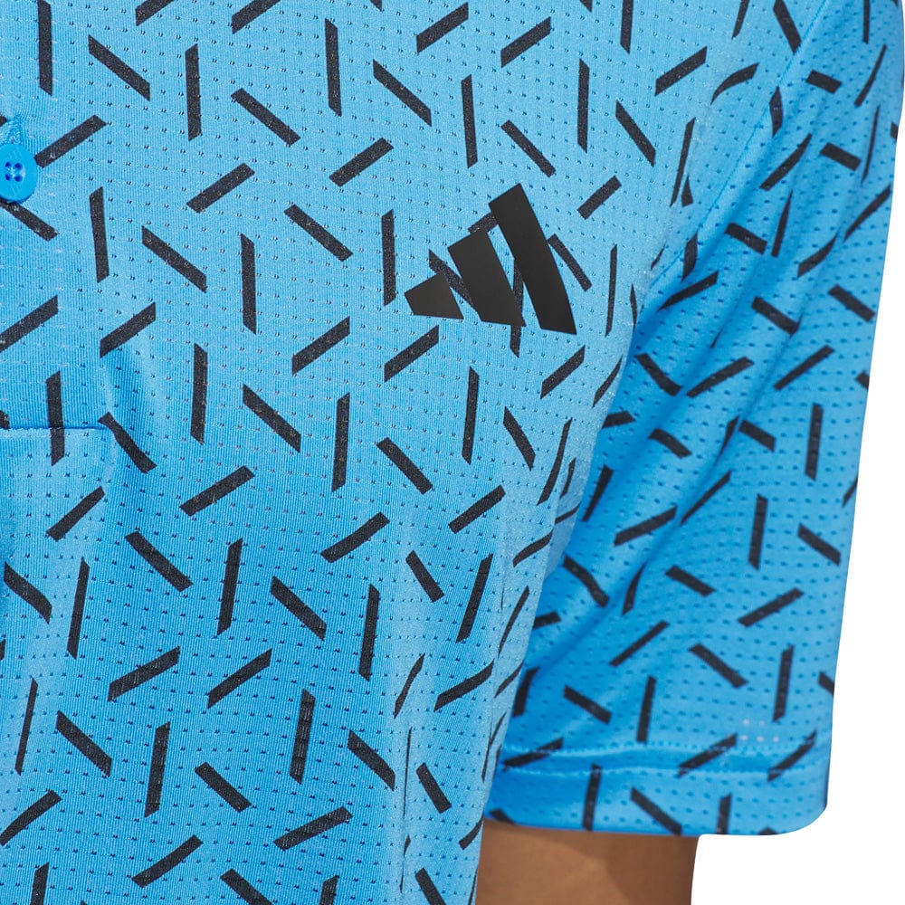 adidas Ultimate365 Mesh Print Climacool Polo - Lucid Ray Blue - Image 3
