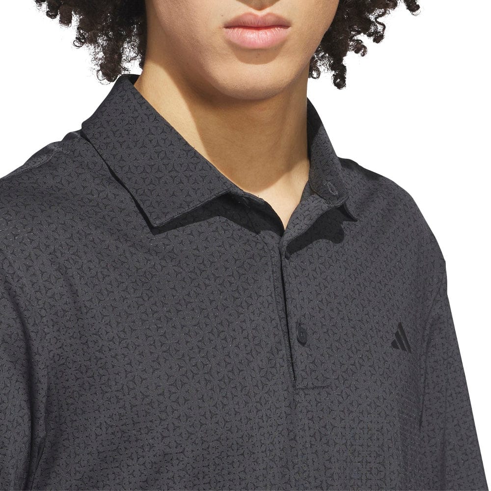 adidas Ultimate365 Mesh Tango Print Climacool Polo Shirt - Black/Carbon - Image 4