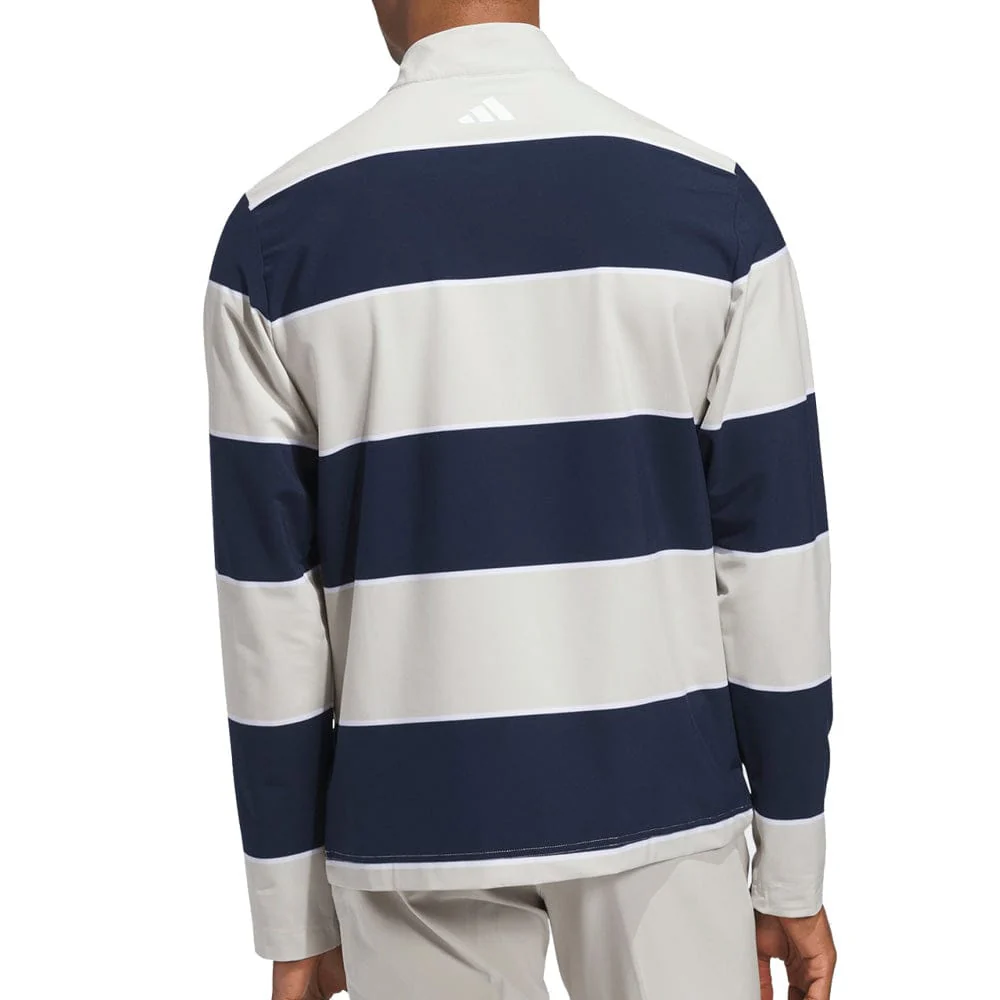 adidas Ultimate365 Rugby Stripe Quarter-Zip - Collegiate Navy/Wonder Alumina - Image 2