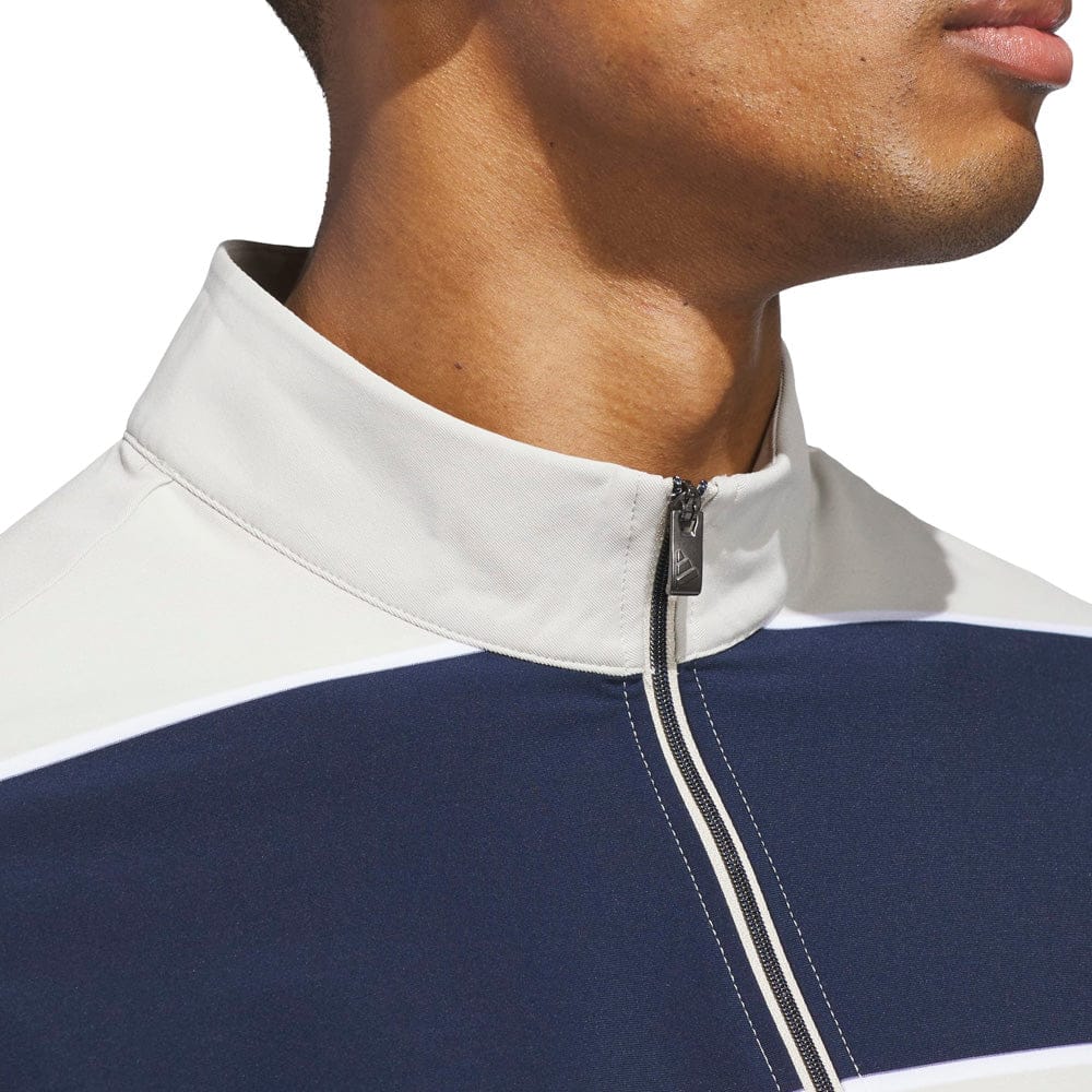 adidas Ultimate365 Rugby Stripe Quarter-Zip - Collegiate Navy/Wonder Alumina - Image 3