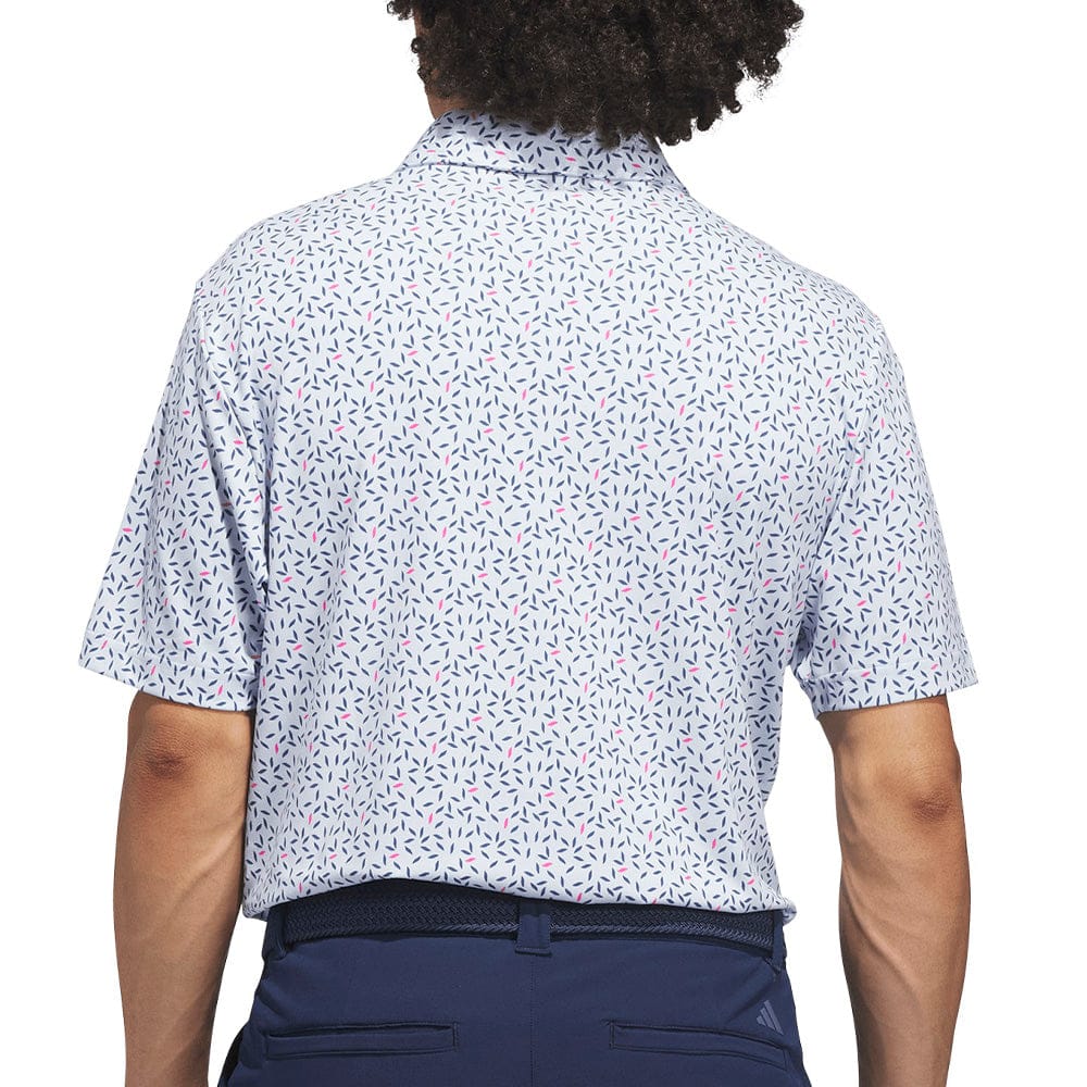 adidas Ultimate365+ Soft Print Polo Shirt - Crystal Sky/Dusky Petrol - Image 2