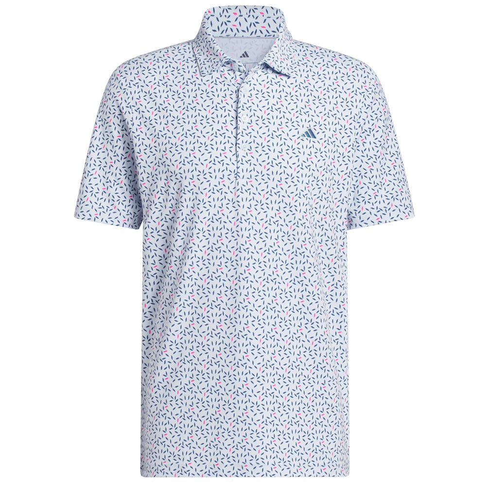 adidas Ultimate365+ Soft Print Polo Shirt - Crystal Sky/Dusky Petrol - Image 3