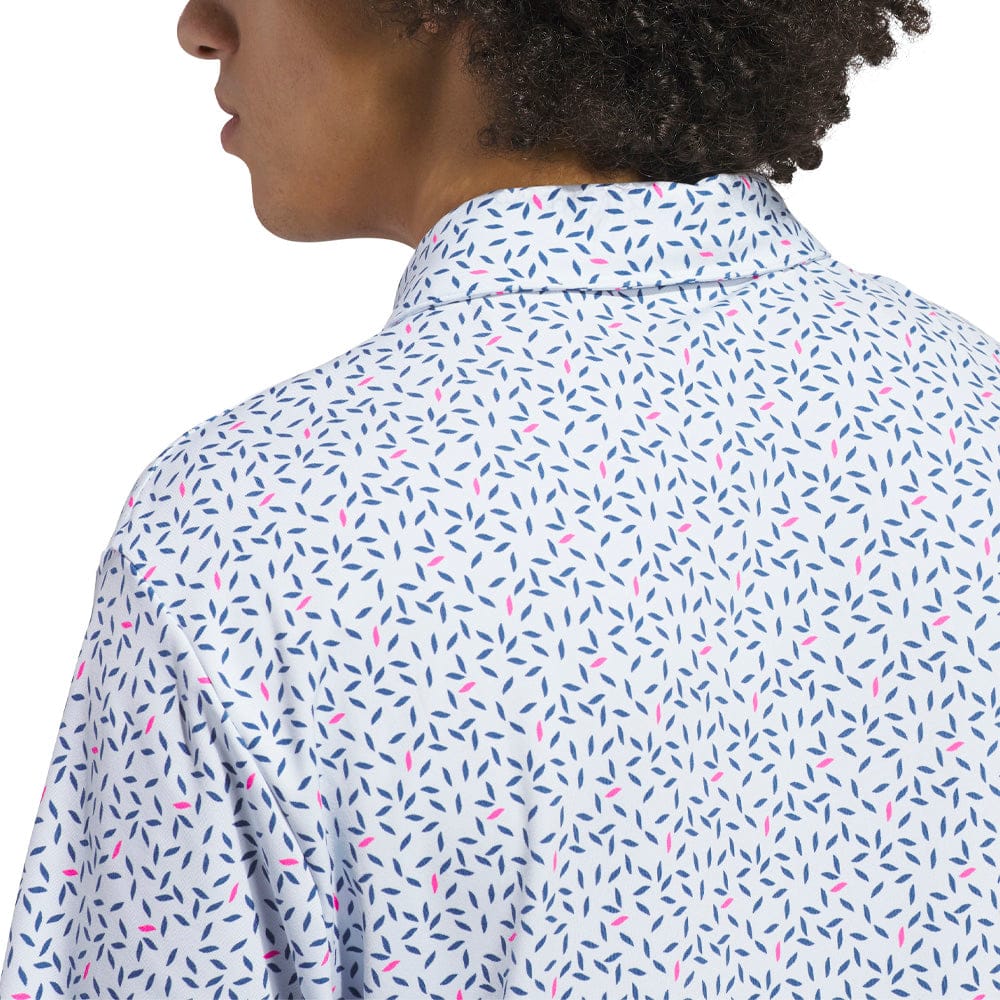 adidas Ultimate365+ Soft Print Polo Shirt - Crystal Sky/Dusky Petrol - Image 6