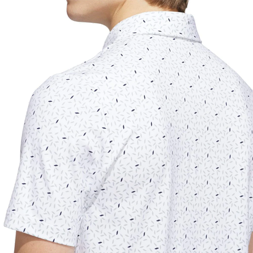 adidas Ultimate365+ Soft Print Polo Shirt - White/Wonder Sage - Image 2