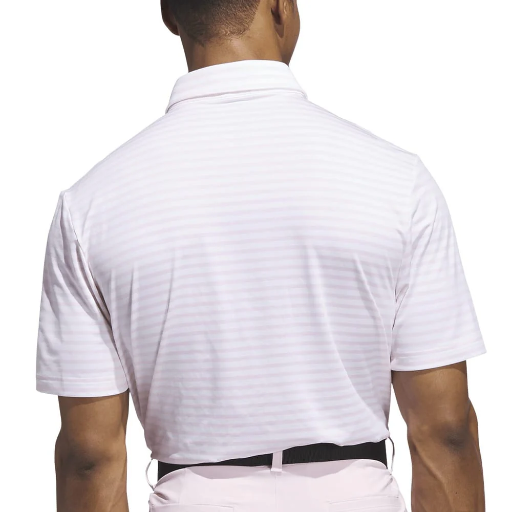 adidas Ultimate365 Stripe Polo Shirt - Clear Pink/White - Image 3