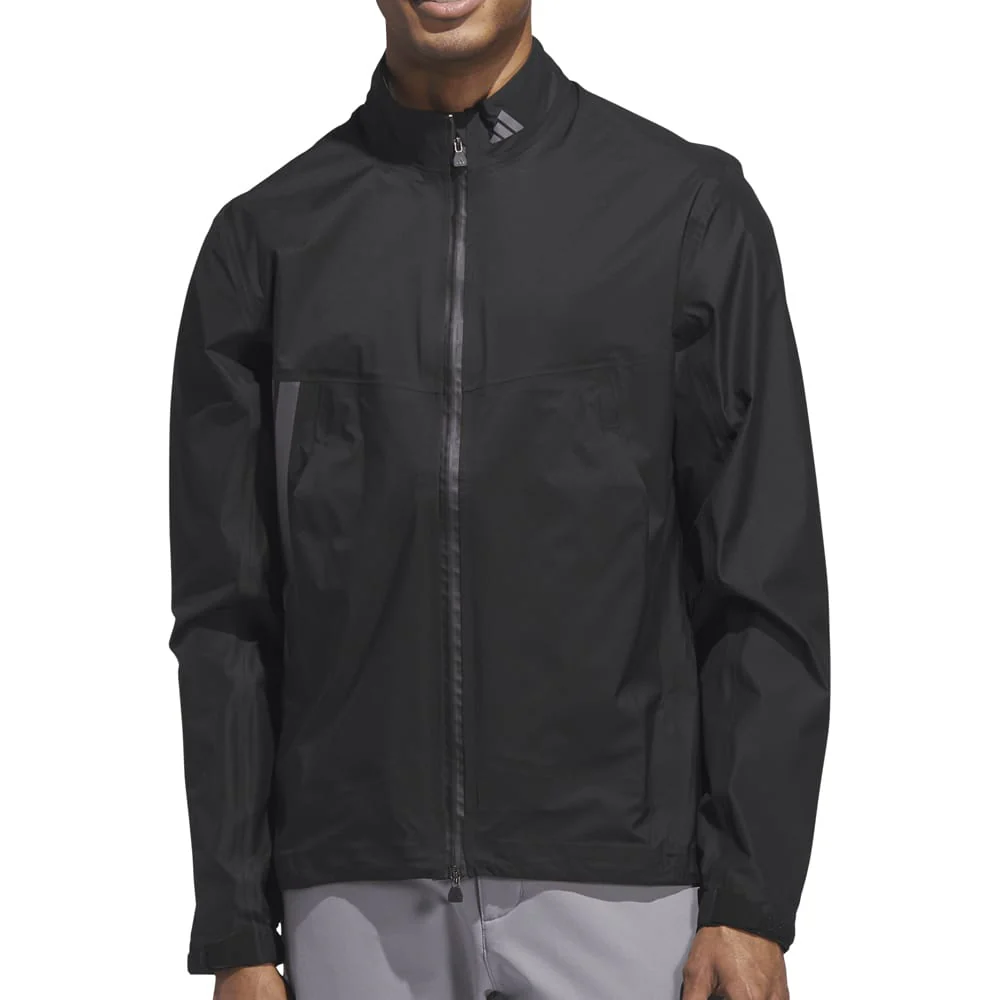 adidas Ultimate365 Tour Climaproof+ Waterproof Full-Zip Rain Suit - Black/Grey One - Image 2
