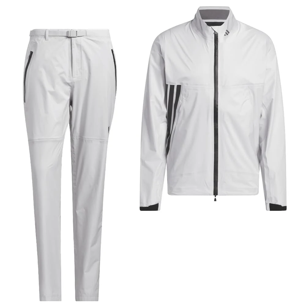 adidas Ultimate365 Tour Climaproof+ Waterproof Full-Zip Rain Suit - Grey One