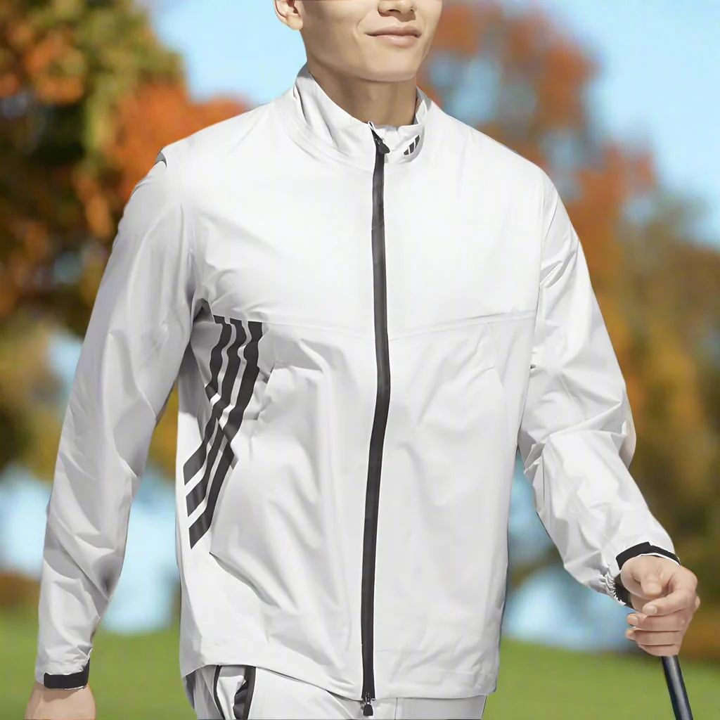 adidas Ultimate365 Tour Climaproof+ Waterproof Full-Zip Rain Suit - Grey One - Image 5