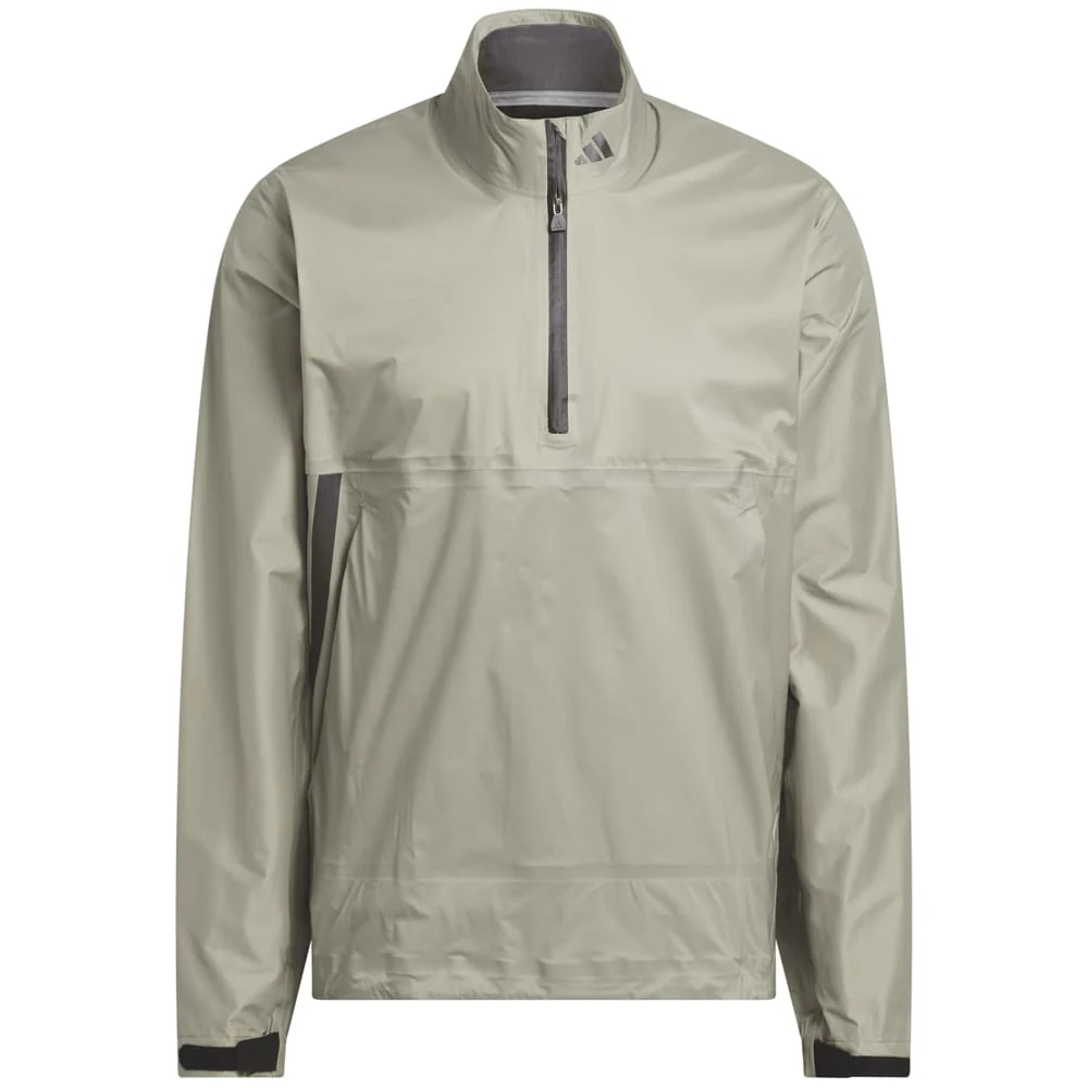 adidas Ultimate365 Tour Climaproof+ Waterproof Half-Zip Rain Suit - Silver Pebble/Black - Image 2