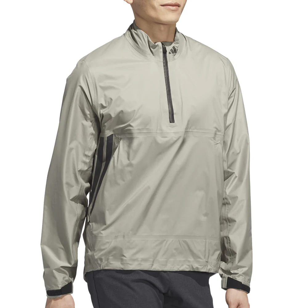 adidas Ultimate365 Tour Climaproof+ Waterproof Half-Zip Rain Suit - Silver Pebble/Black - Image 5