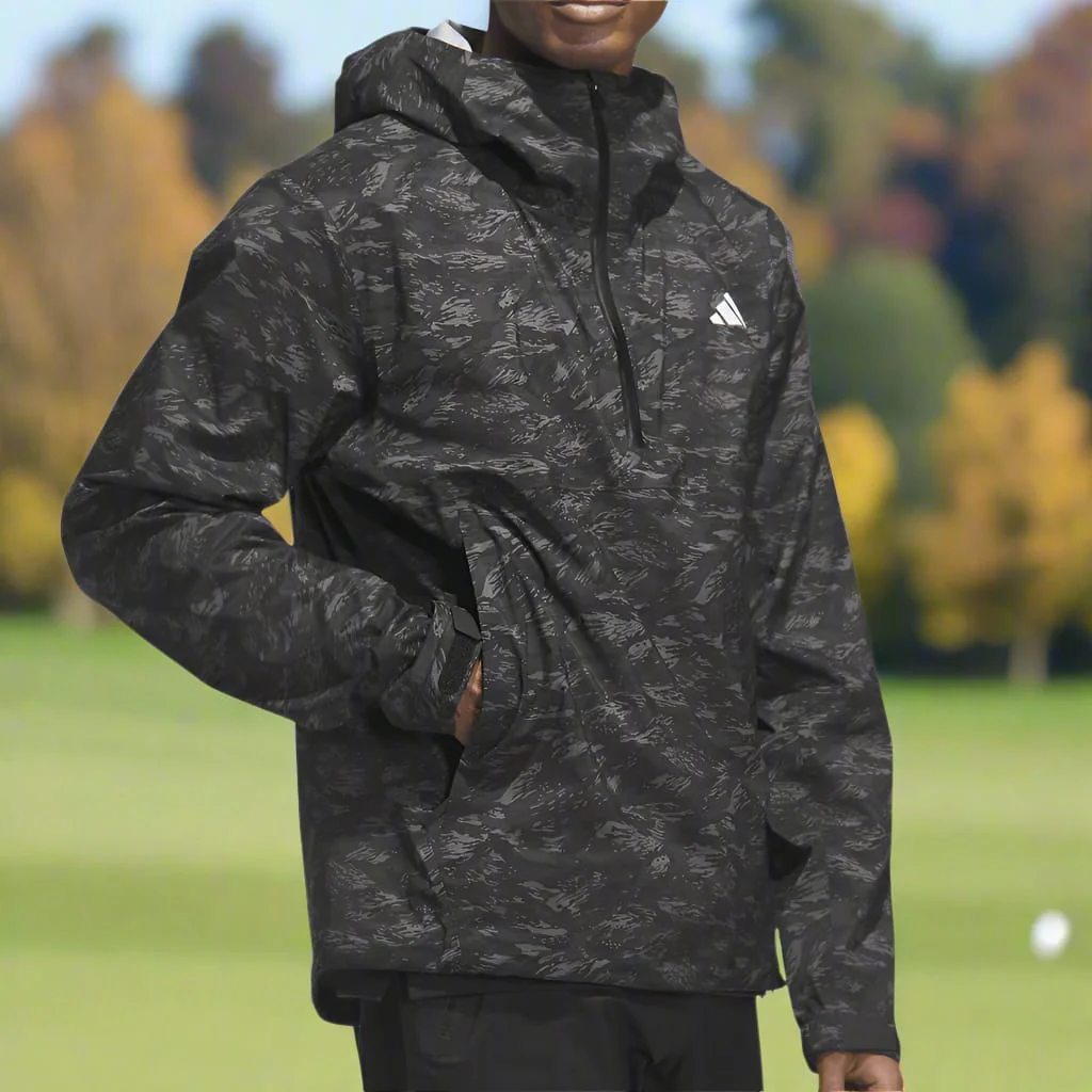 adidas Ultimate365 Tour Climaproof+ Waterproof Parka Rain Suit - Black/Grey One - Image 4