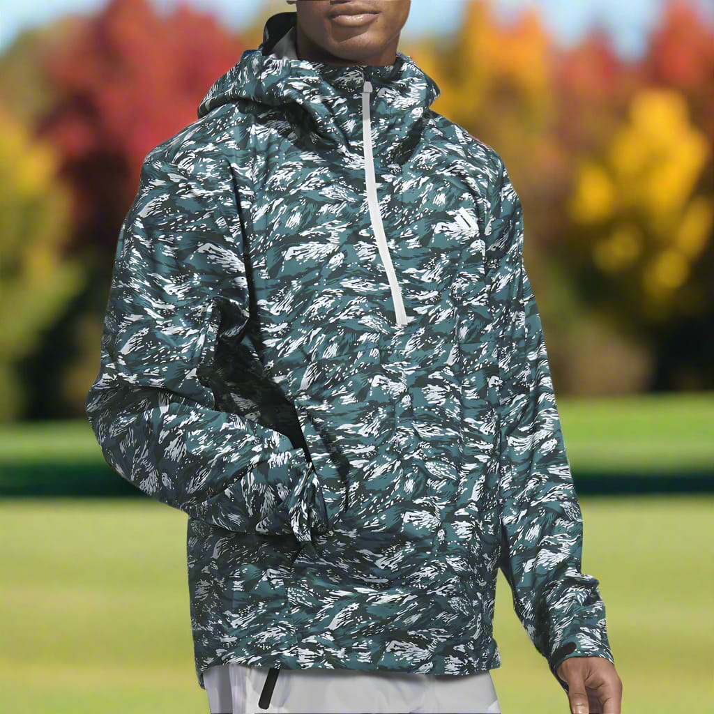 adidas Ultimate365 Tour Climaproof+ Waterproof Parka Rain Suit - Preloved Teal/Black - Image 6