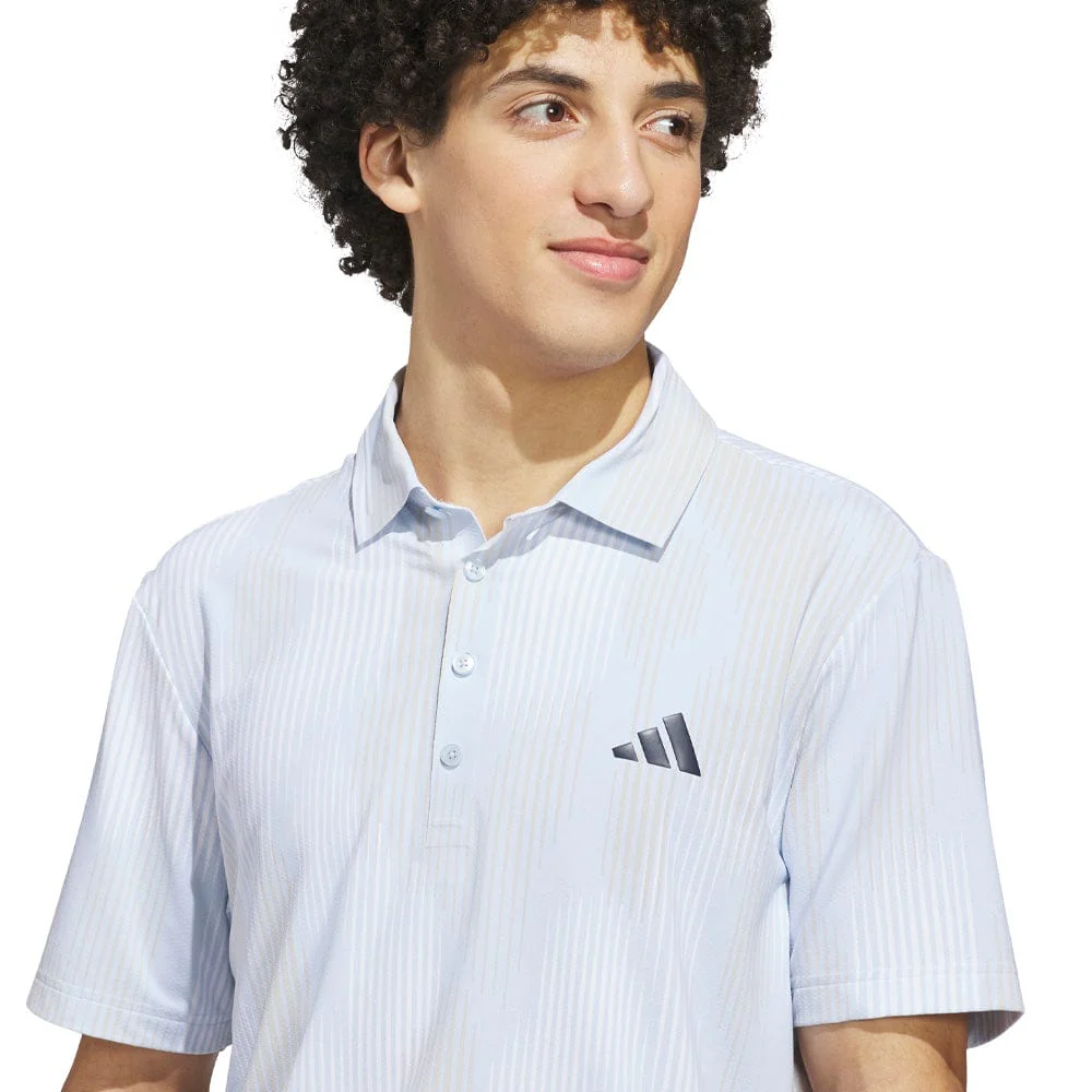 adidas Ultimate365 Tour Cool Feel Print Polo Shirt - Crystal Sky - Image 5