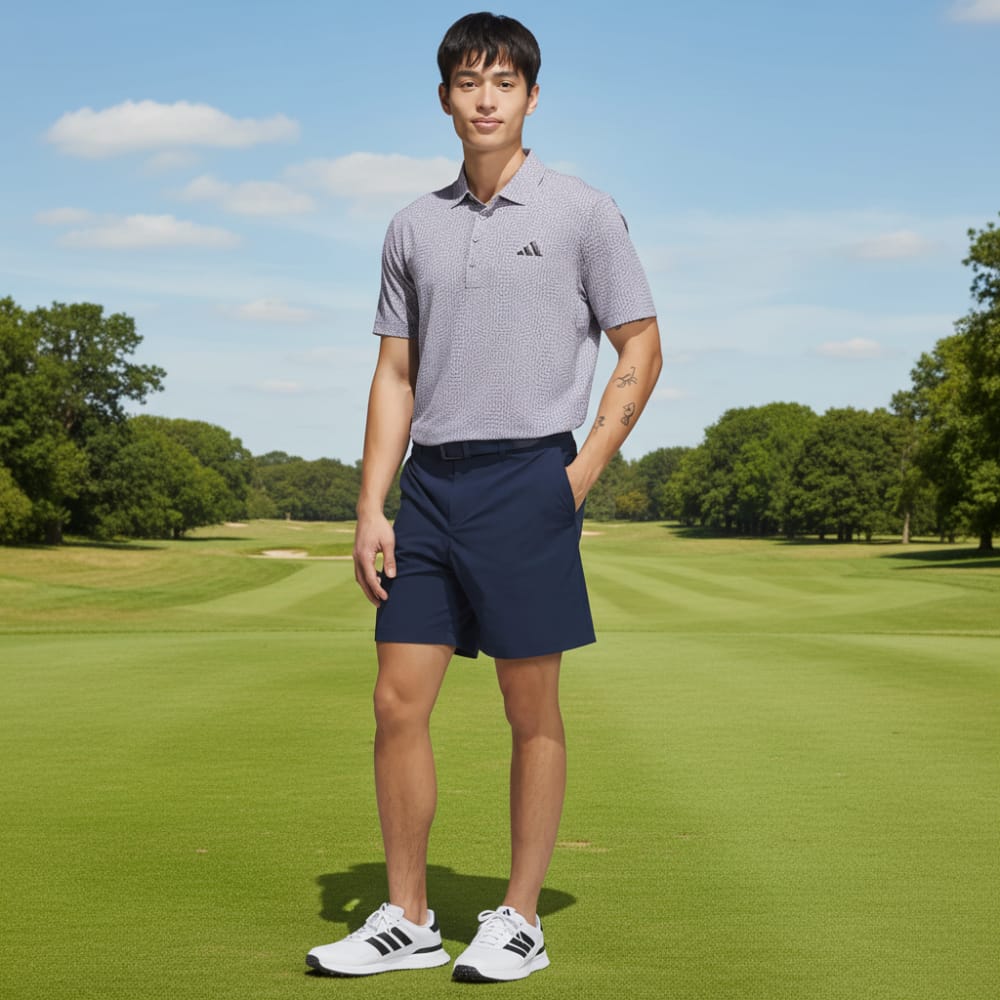 adidas Ultimate365 Tour Cool Feeling Deco Polo Shirt - Slate/Glory Grey - Image 5