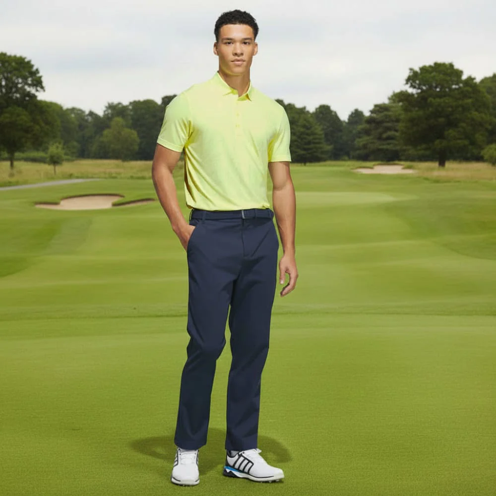 adidas Ultimate365 Tour Cool Feeling Fescue Polo Shirt - Frozen Lemon - Image 4