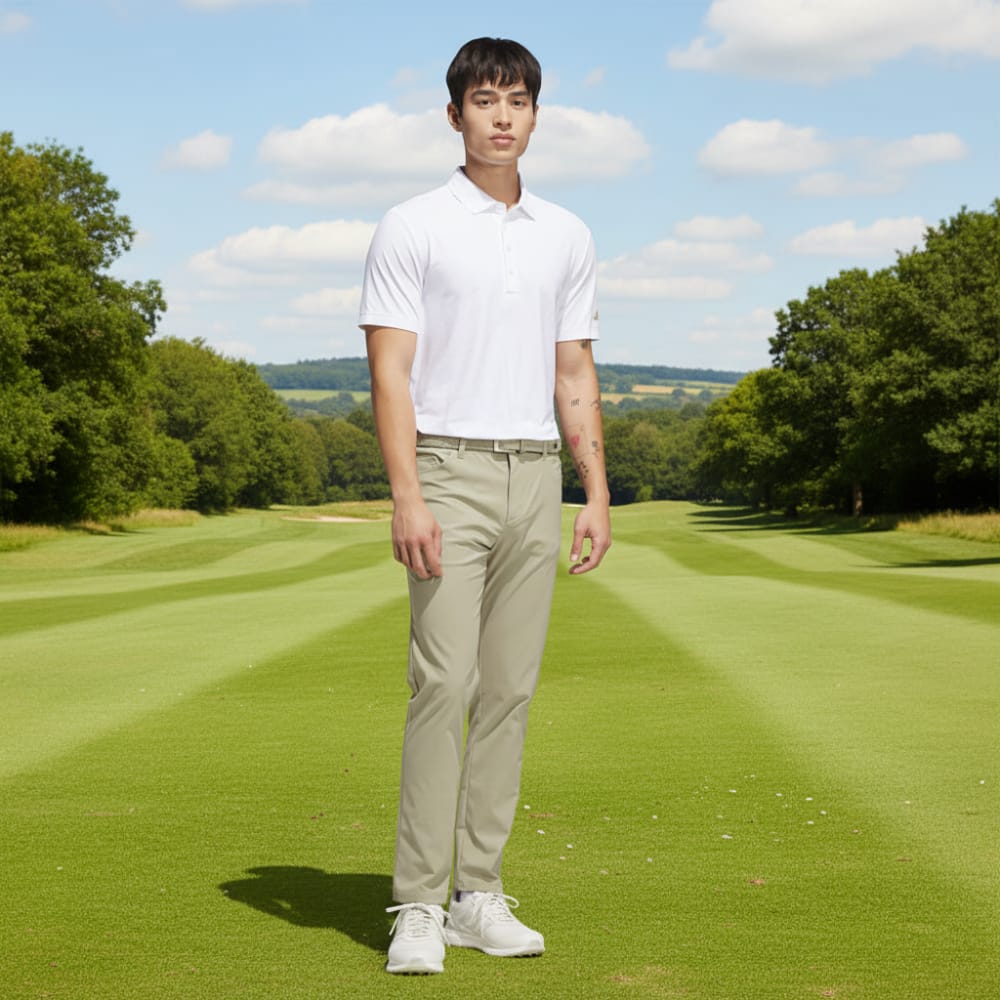 adidas Ultimate365 Tour Cool Feeling Fescue Polo Shirt - White - Image 4