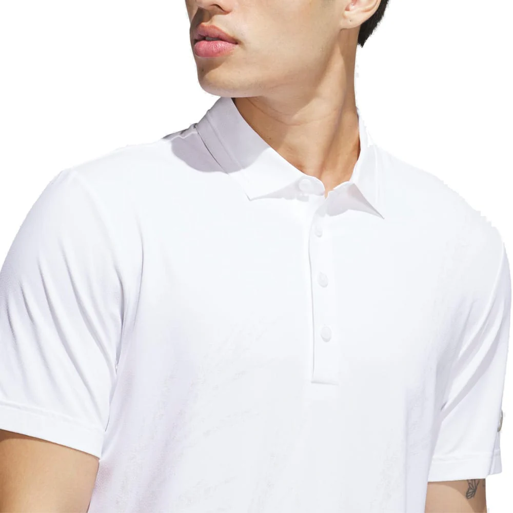 adidas Ultimate365 Tour Cool Feeling Fescue Polo Shirt - White - Image 5