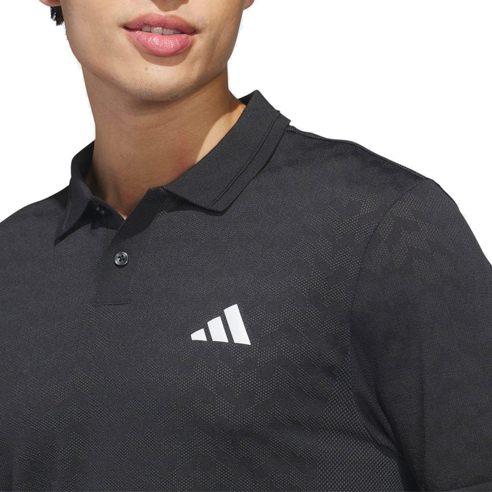 adidas Ultimate365 Tour Seamless Polo Shirt - Black/Carbon - Image 3