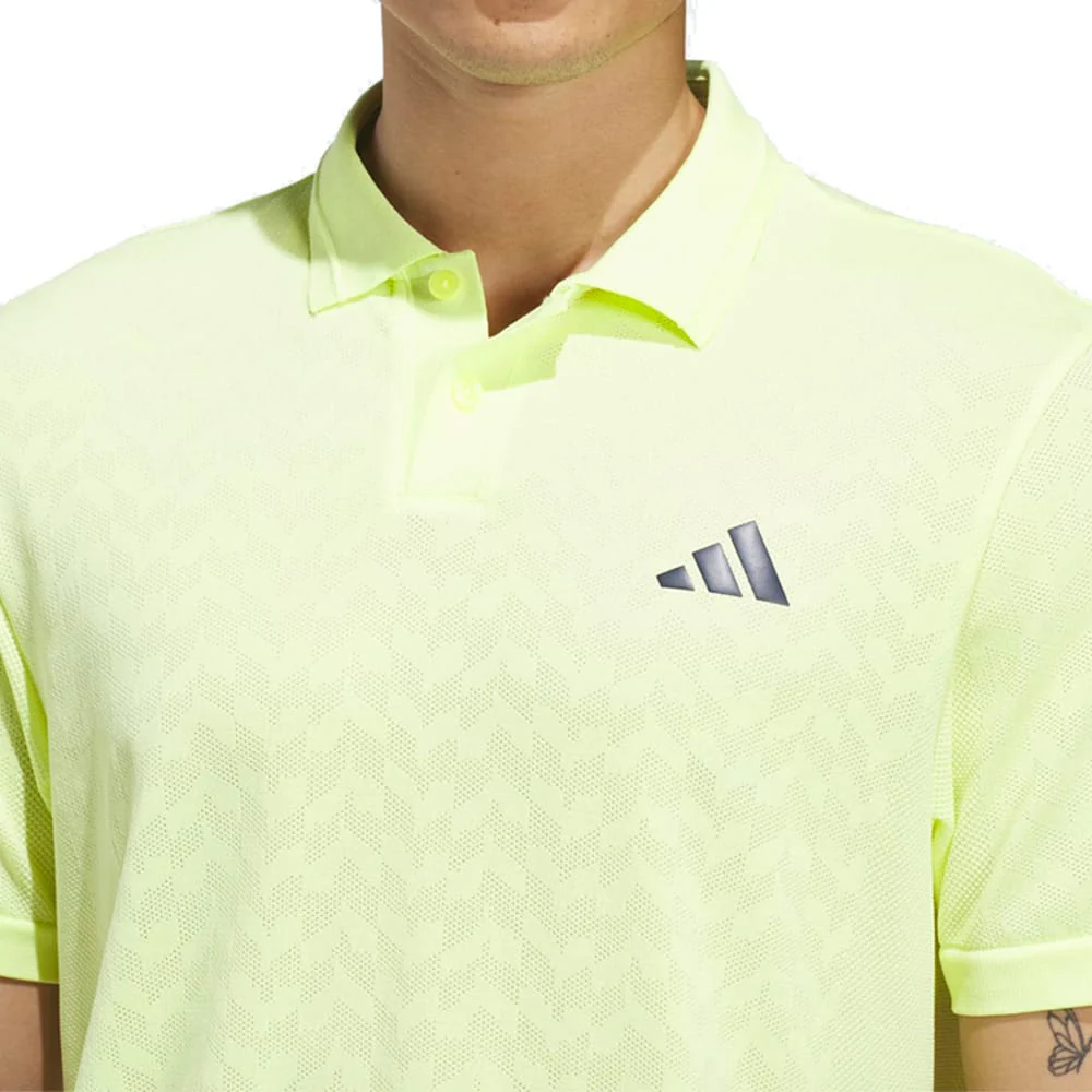 adidas Ultimate365 Tour Seamless Polo Shirt - Frozen Lemon/White - Image 3