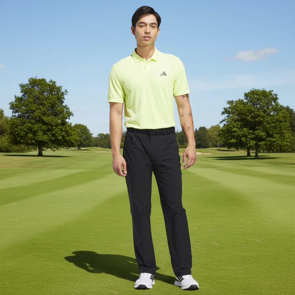 adidas Ultimate365 Tour Seamless Polo Shirt - Frozen Lemon/White - Image 4