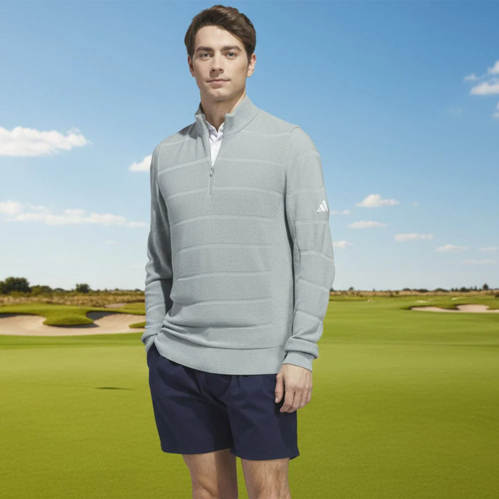 adidas Ultimate365 Tour Wind Knit Quarter-Zip - Wonder Sage - Image 5