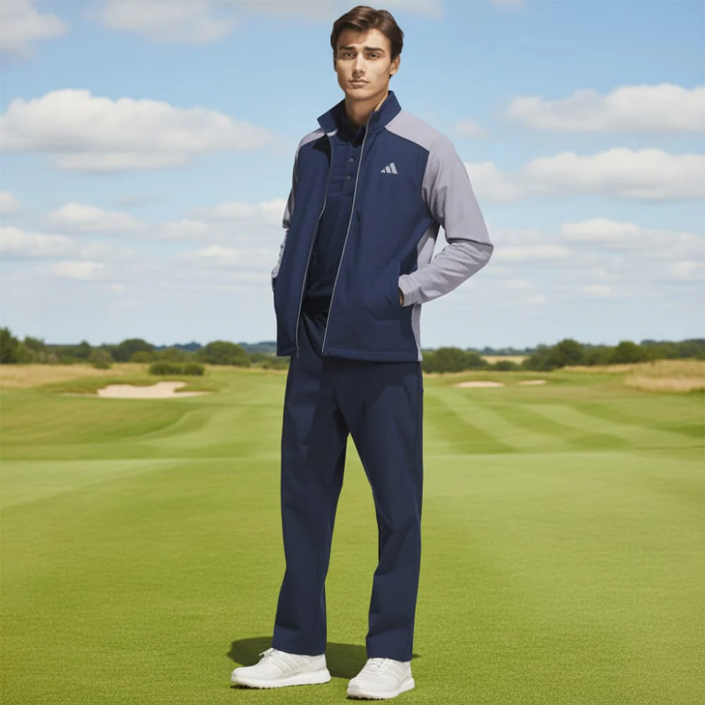 adidas Ultimate365 Wind Woven Full-Zip Sweatshirt - Slate/Collegiate Navy - Image 4