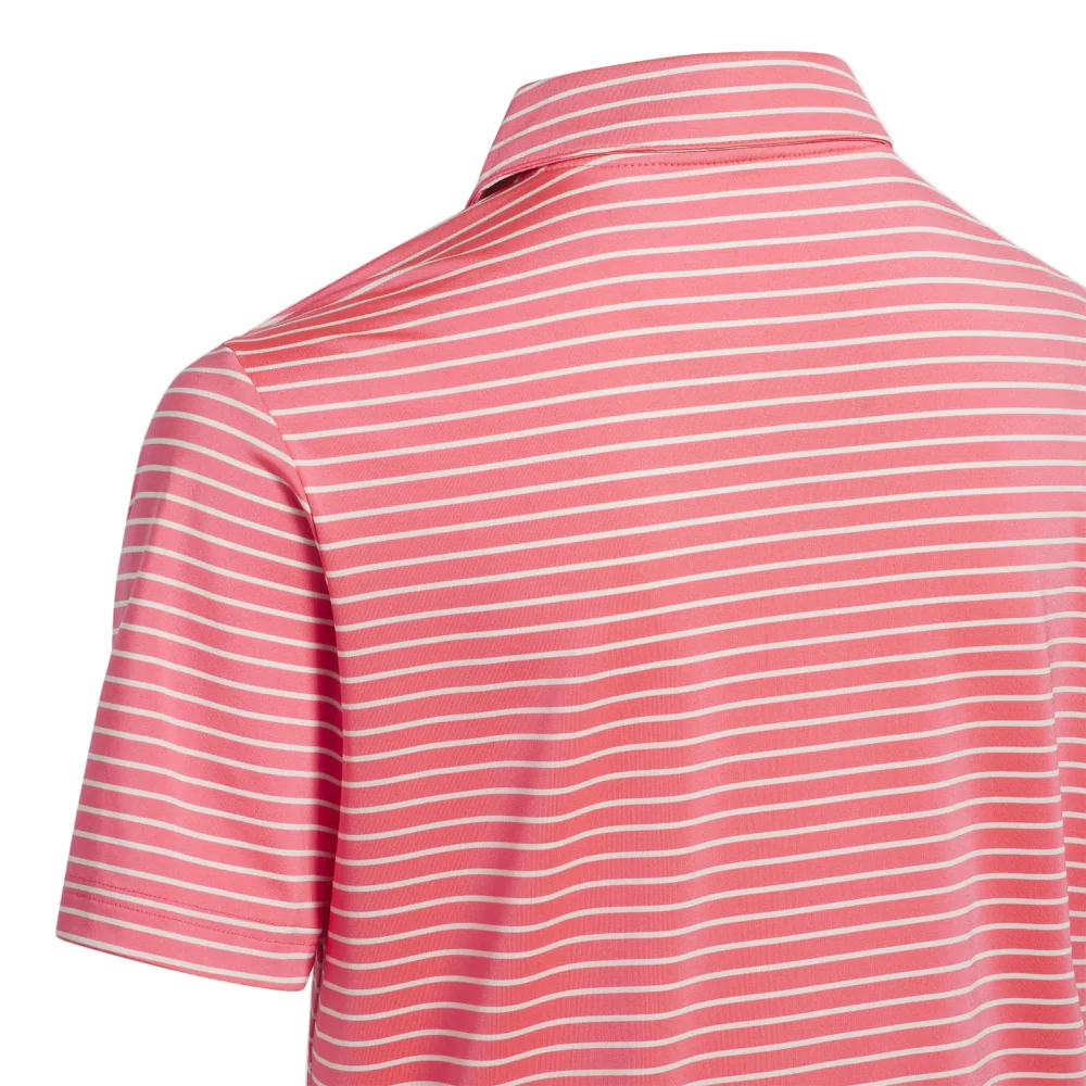 adidas Youth Climacool Striped Polo Shirt - Pure Turbo/White - Image 5
