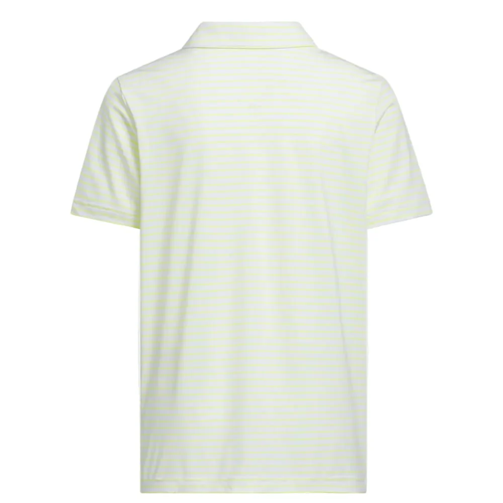 adidas Youth Climacool Striped Polo Shirt - Solar Lemon/White - Image 2