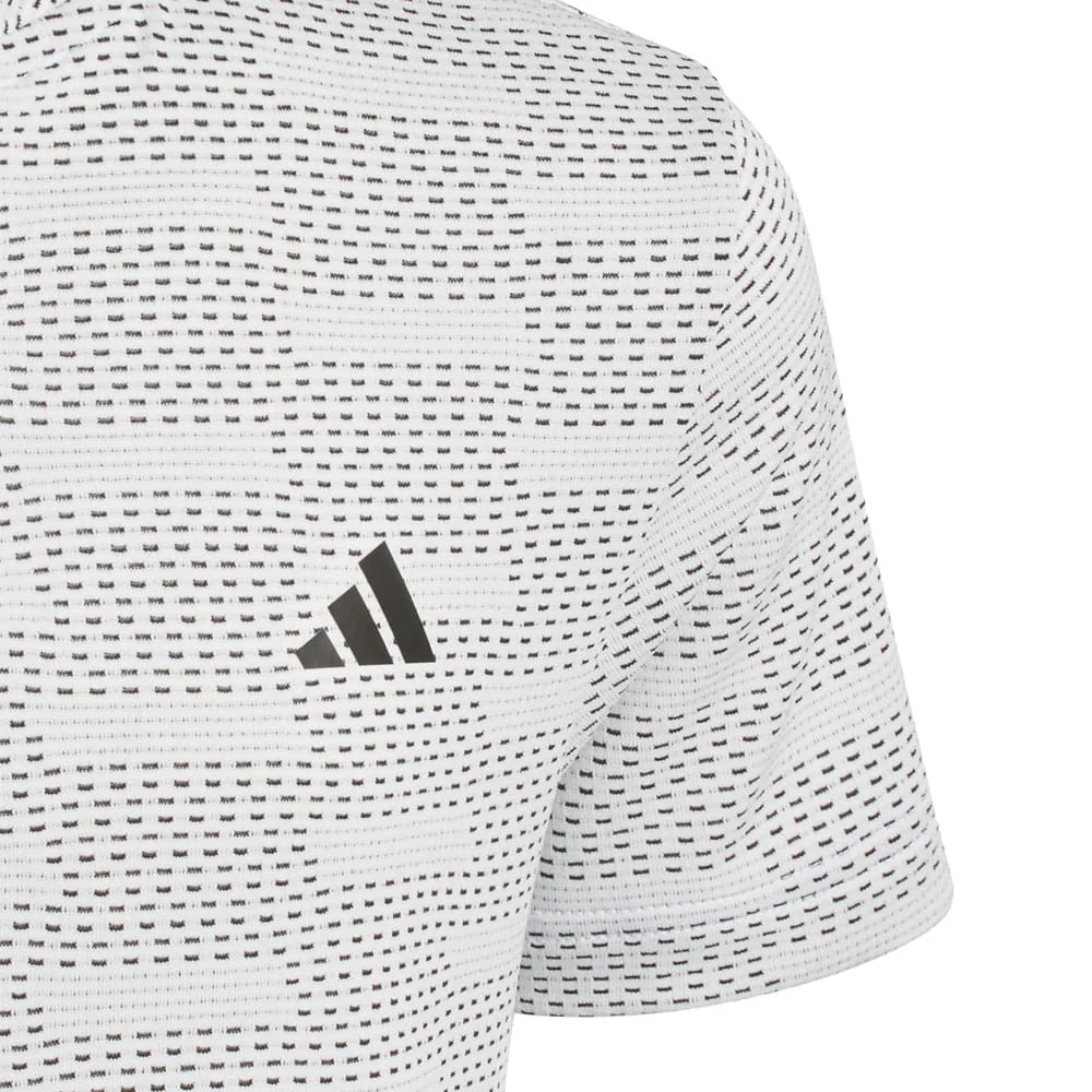 adidas Youth Jacquard Polo Shirt - White - Image 4