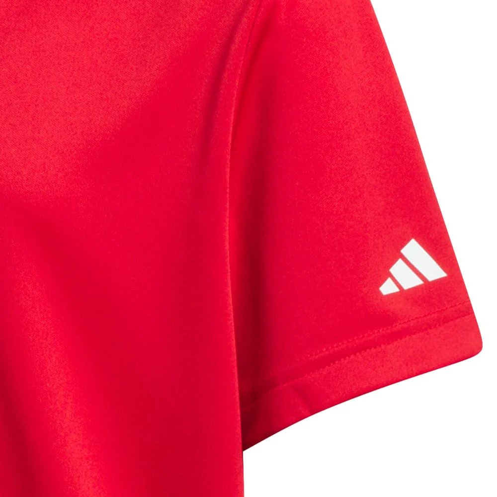 adidas Youth Performance Short Sleeve Polo Shirt - Collegiate Red - Image 4