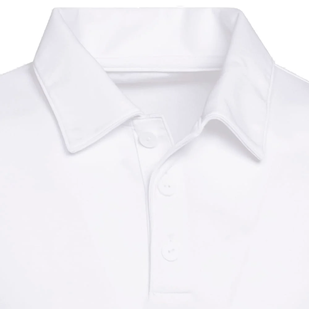 adidas Youth Performance Short Sleeve Polo Shirt - White - Image 4