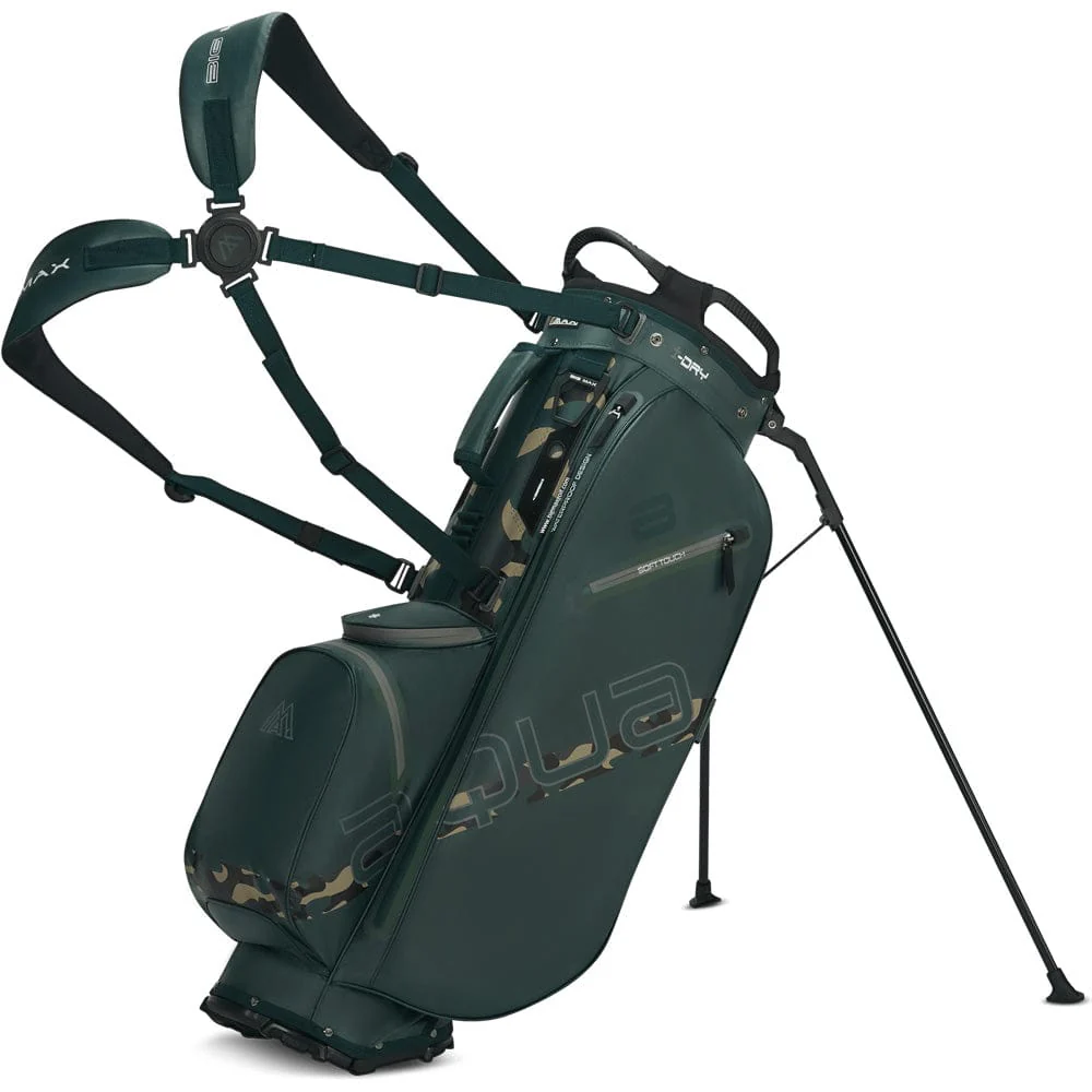 Big Max Aqua Eight H Waterproof Stand Bag - Forest Green/Black/Camo