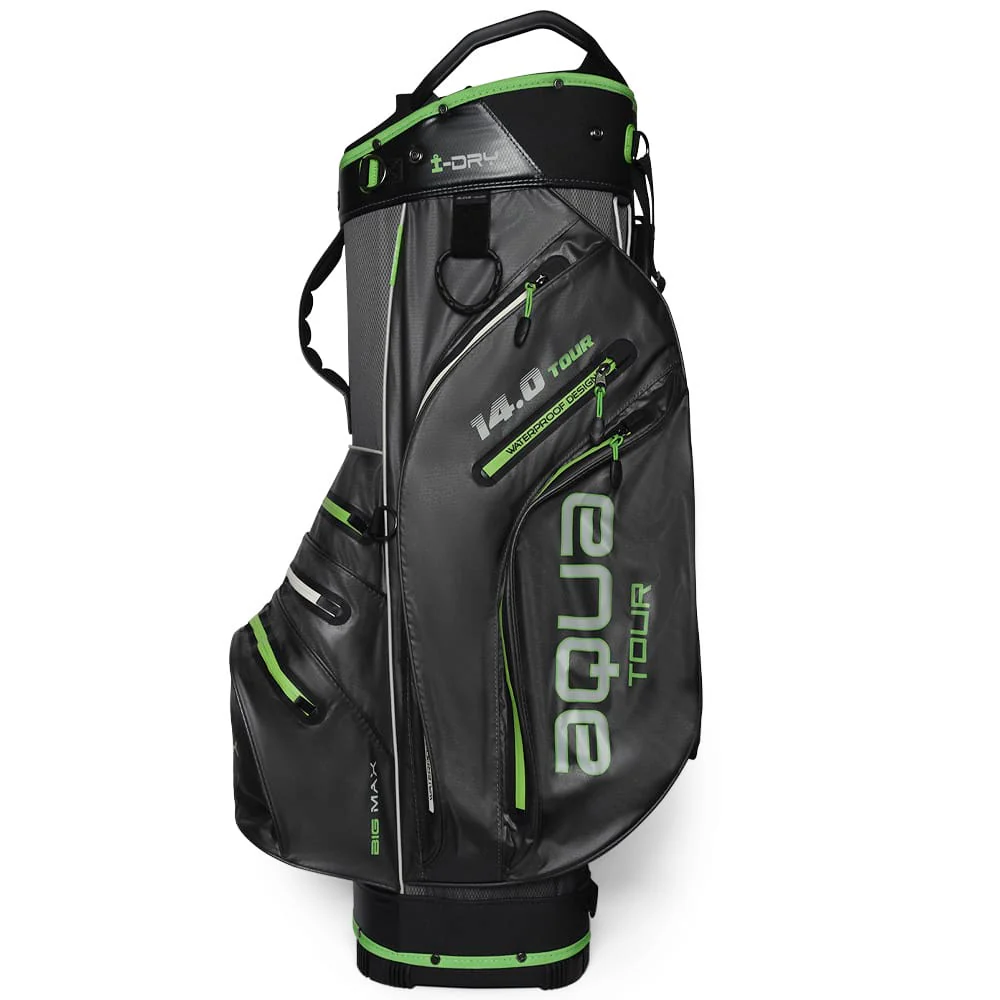 Big Max Aqua Tour 3 Waterproof Cart Bag - Charcoal/Black/Lime - Image 5