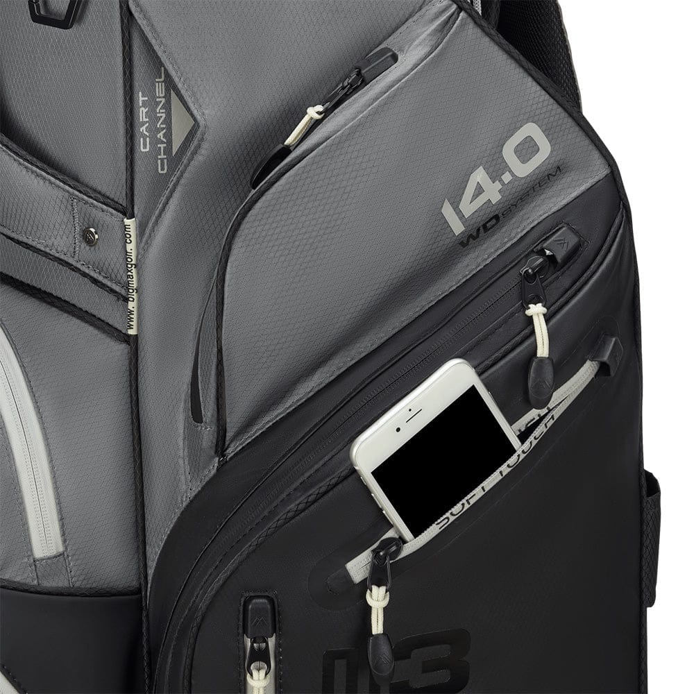 Big Max Dri Lite Silencio 3 Organiser Cart Bag - Black/Grey - Image 3