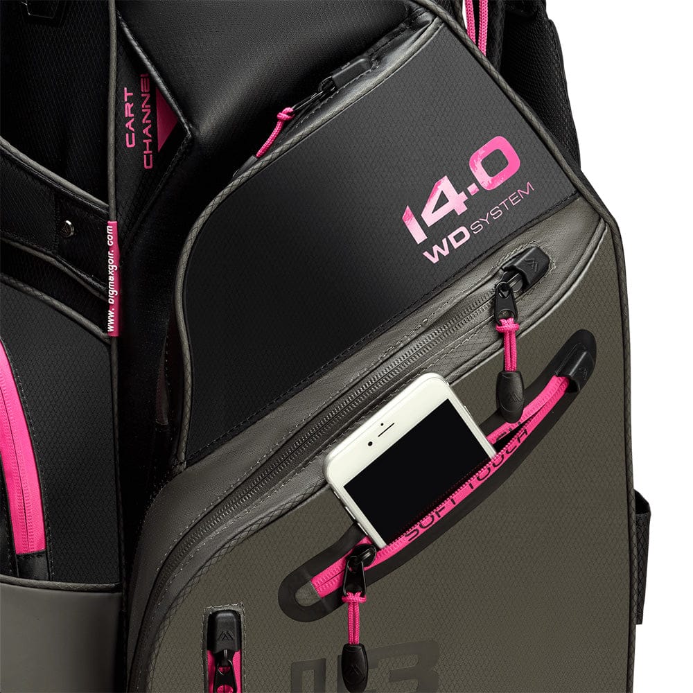 Big Max Dri Lite Silencio 3 Organiser Cart Bag - Charcoal/Black/Fuchsia - Image 5