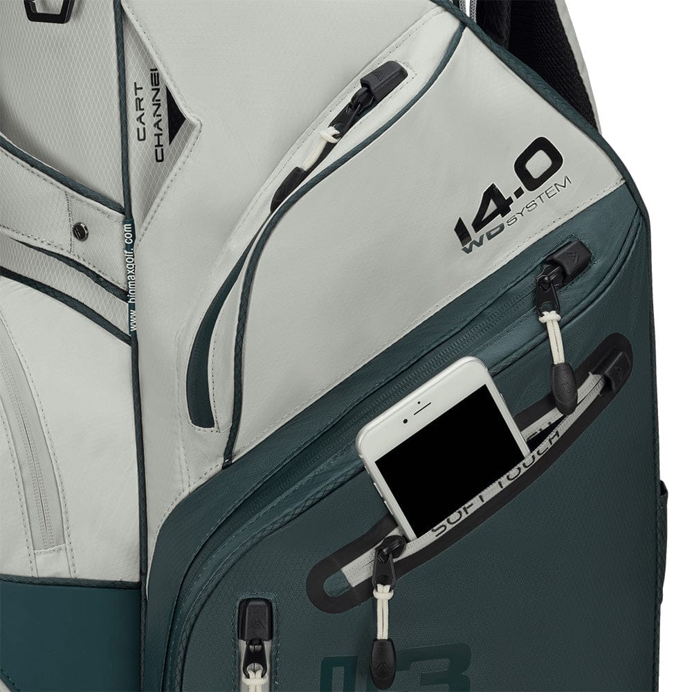 Big Max Dri Lite Silencio 3 Organiser Cart Bag - Forest Green/Off White - Image 3