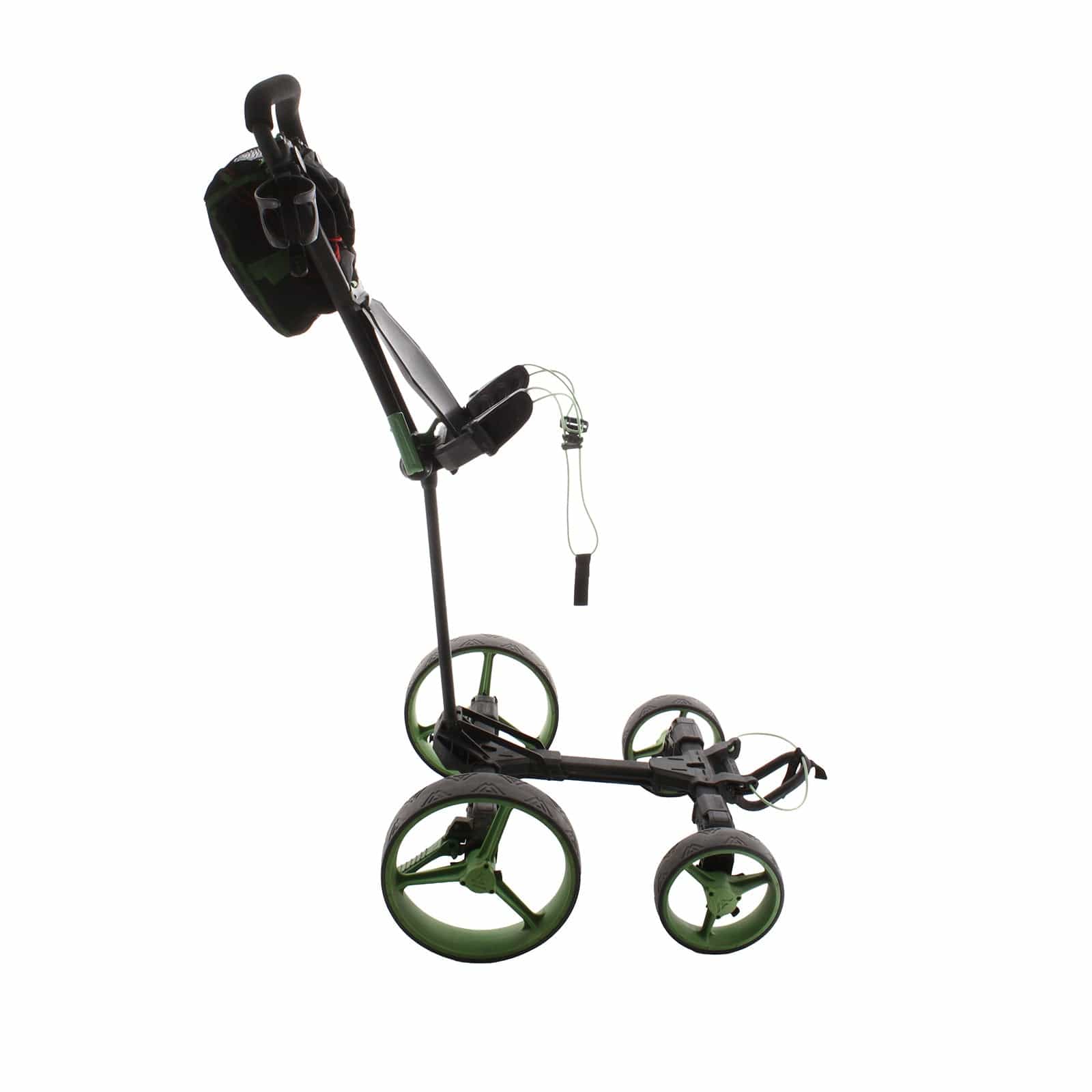 Big Max Flat Fold 3-Wheel Push/Pull Trolley - Black/Green - Image 3