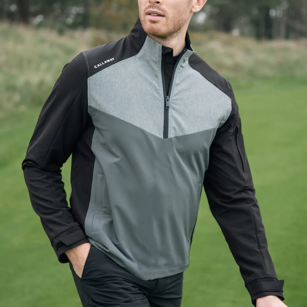 Callaway 1/2 Zip Wind Jacket - Caviar - Image 5