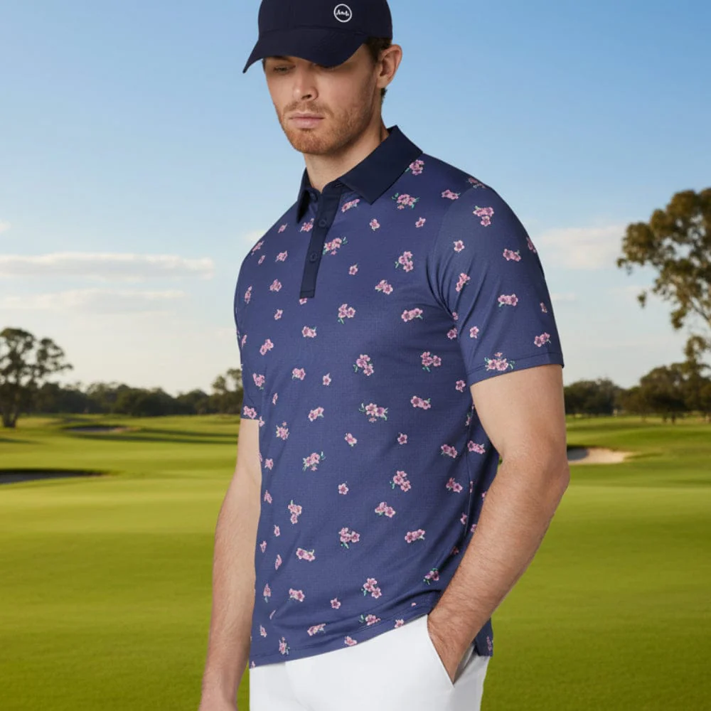 Callaway Azalea Gingham Polo Shirt - Peacoat - Image 6