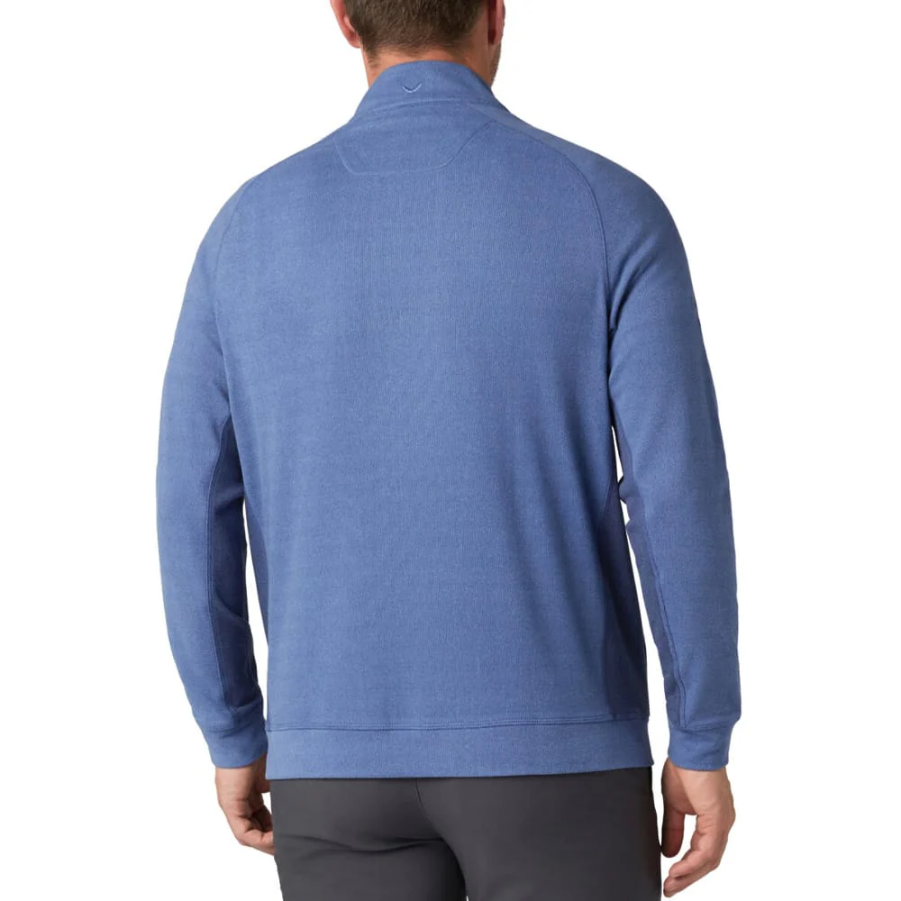 Callaway Brushed Rib 1/4 Zip Pullover - Peacoat Heather - Image 4